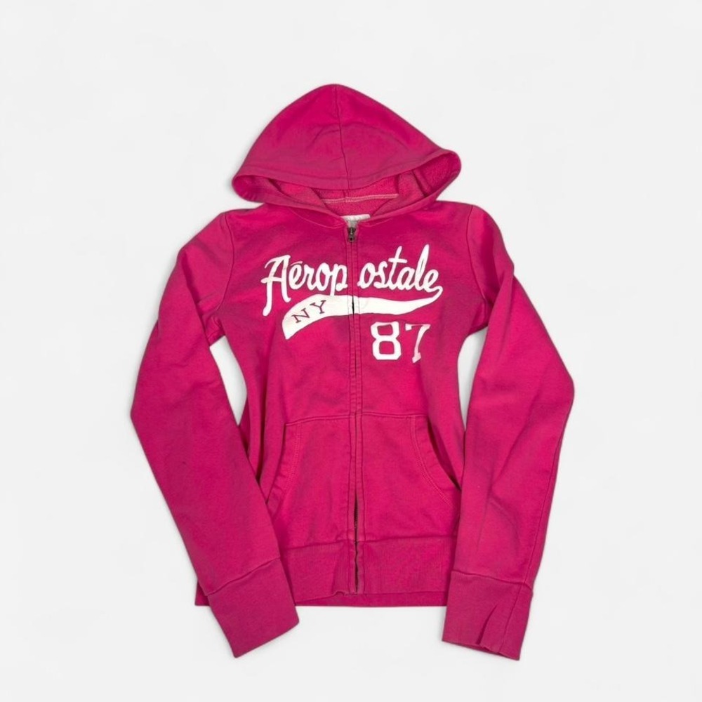 Vintage y2k Aeropostale pink zip up hoodie sweatshirt long sleeve